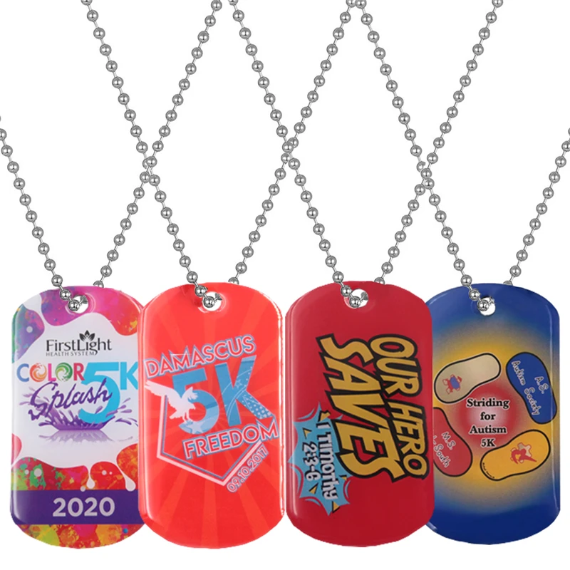 No Minimum Custom Metal Dog Tag , Personalized ID Tag With Ballchain