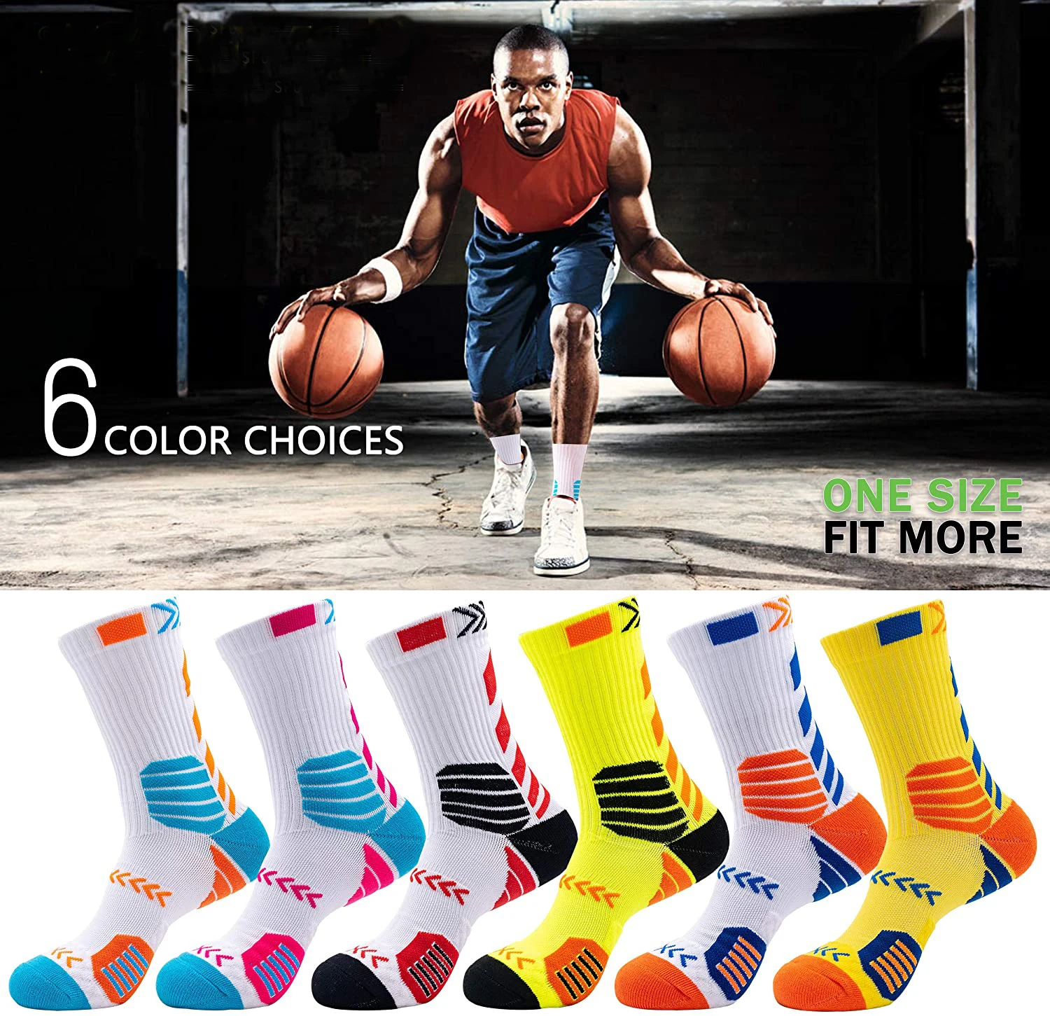 High quality professional basketball socks running sports game training socks sweat-absorbing breathable non-slip football socks