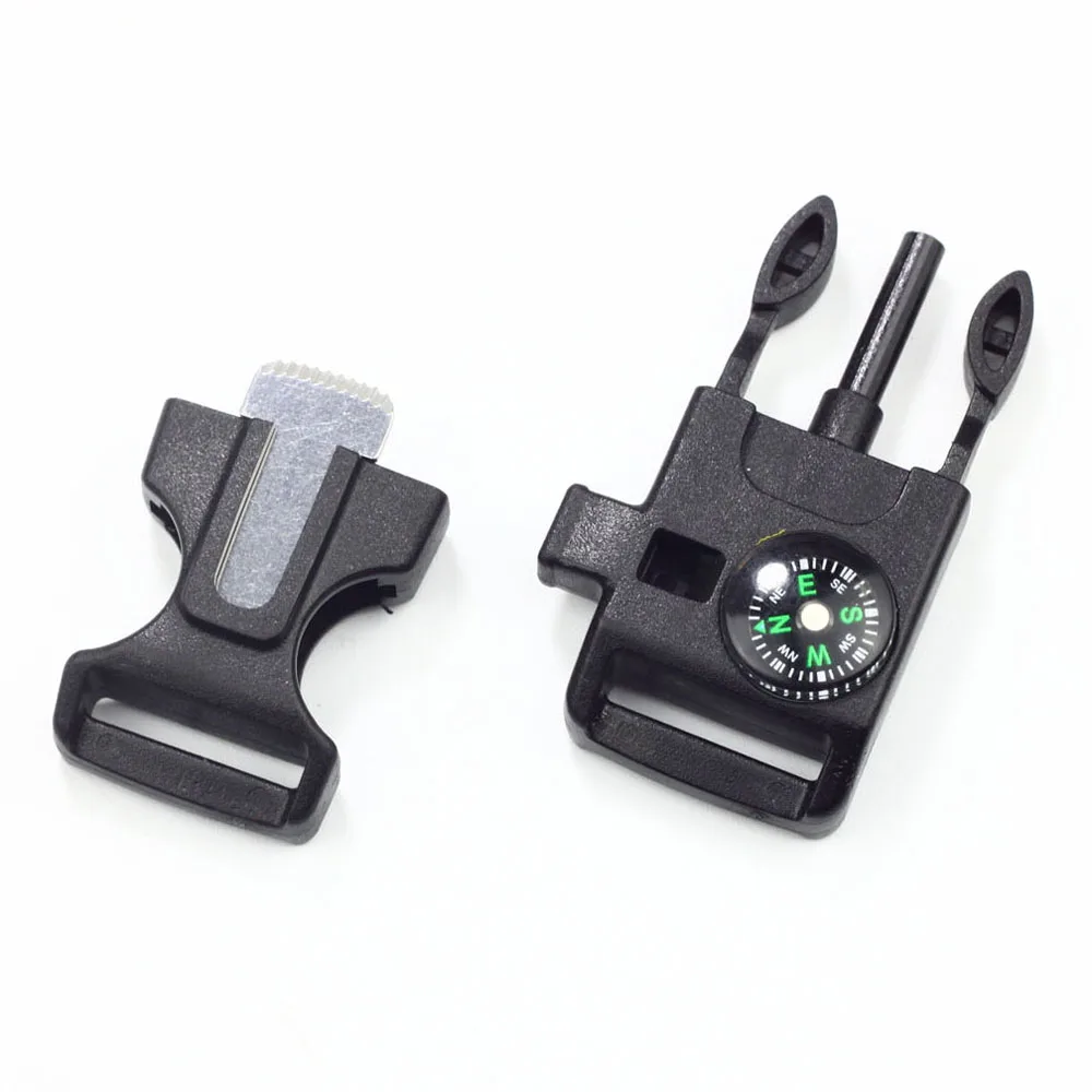 High Quality Plastic Side Quick Release Buckle Paracord Compass Fire Starter Whistle Buckle