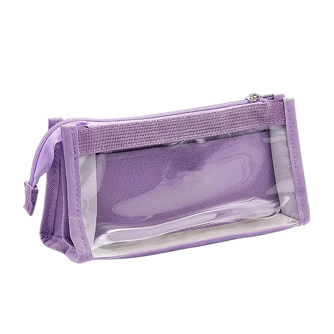 Cute Clear Pencil Pouch PVC Zipper Pen Case for Pencil Storage Portable Office Supplies Pouch for Adults