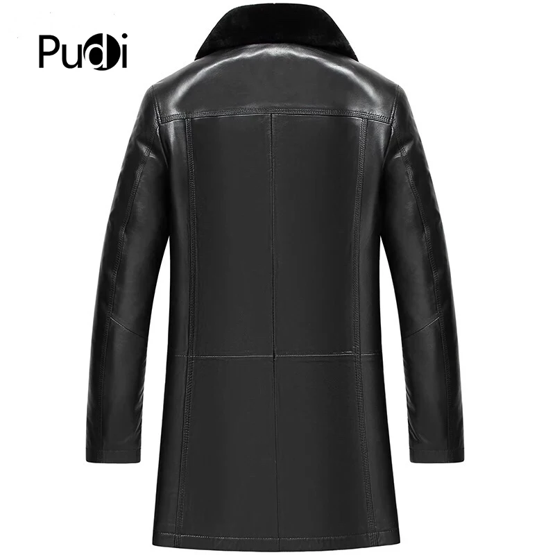 Jackets Casual Outwear MT858 Real Sheep Leather Fur New Fashion Inside Lining Fall Winter with Real Wool Men Slim Woven Raw