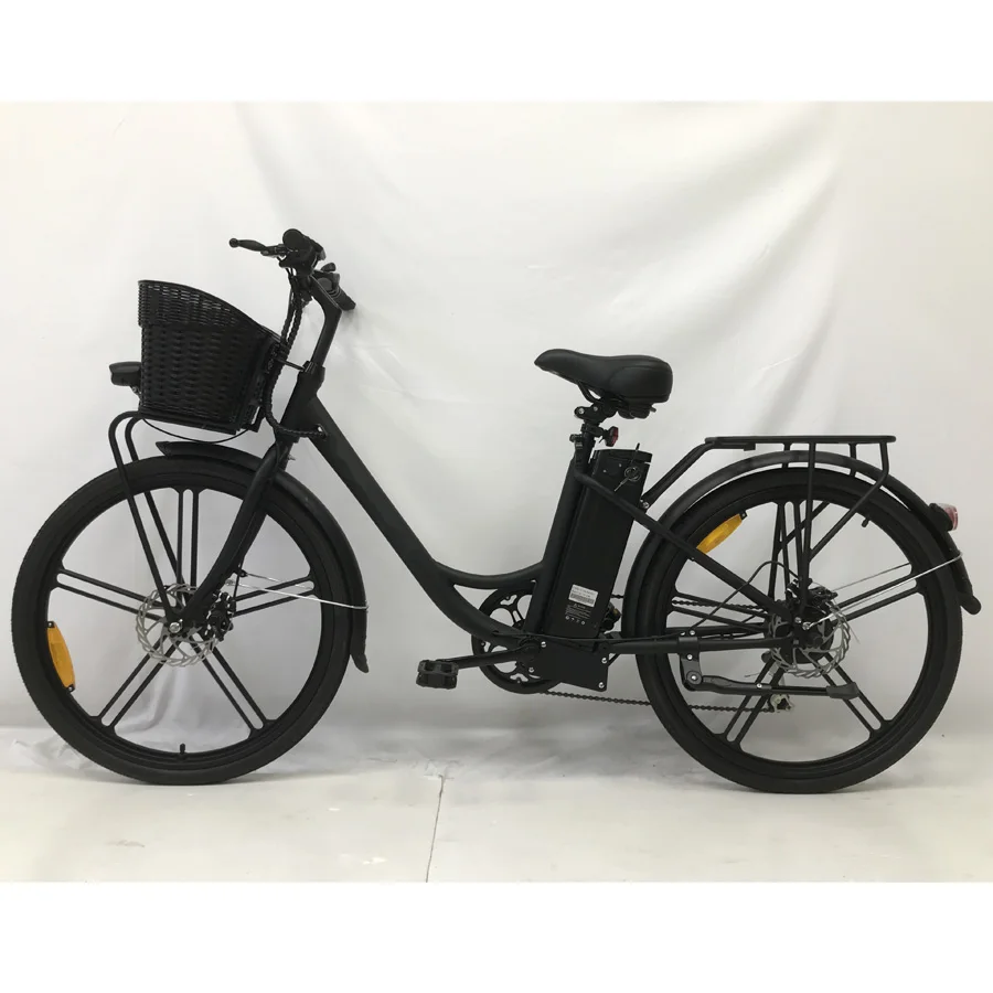 City commuting 26 stainless steel electric bicycle LCD pedelec step-through with 6 speed gears