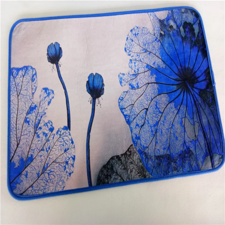 Домашний Противоскользящий 3D коврик из ПВХ в горошек для гостиной с принтом цветов Королевский синий