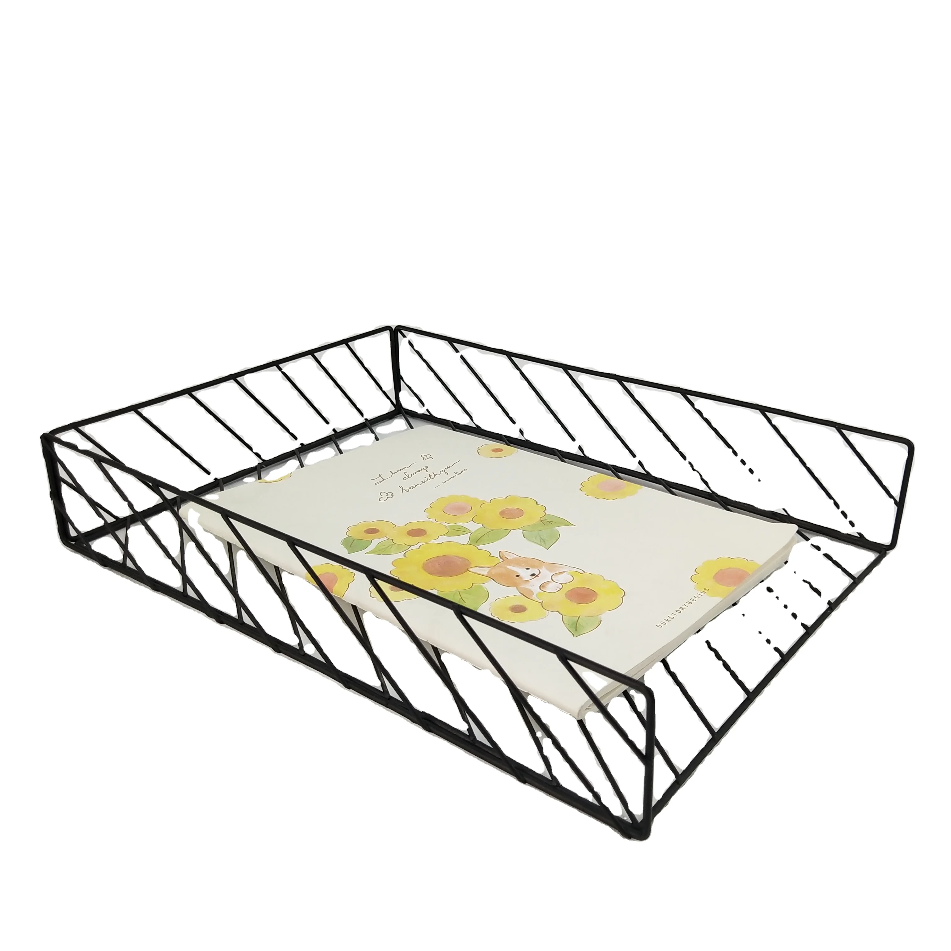 Черный современный простой дизайн, металлические офисные принадлежности, органайзеры для офисного стола, держатель для журналов, поднос для документов, писем, бумаги