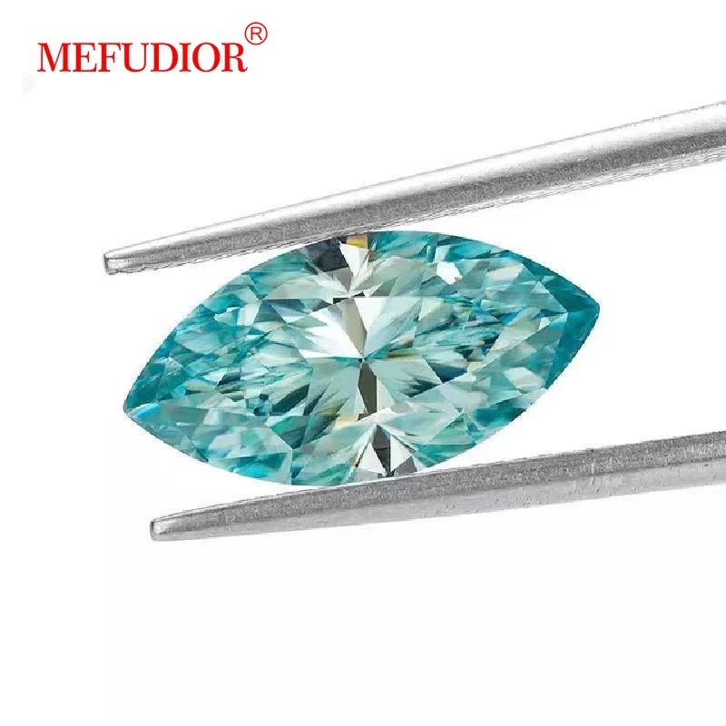 Green Vvs Marquise Cut Loose Moissanite Fancy Shape Synthetic moissanite D Color emerald green moissanite loose stones