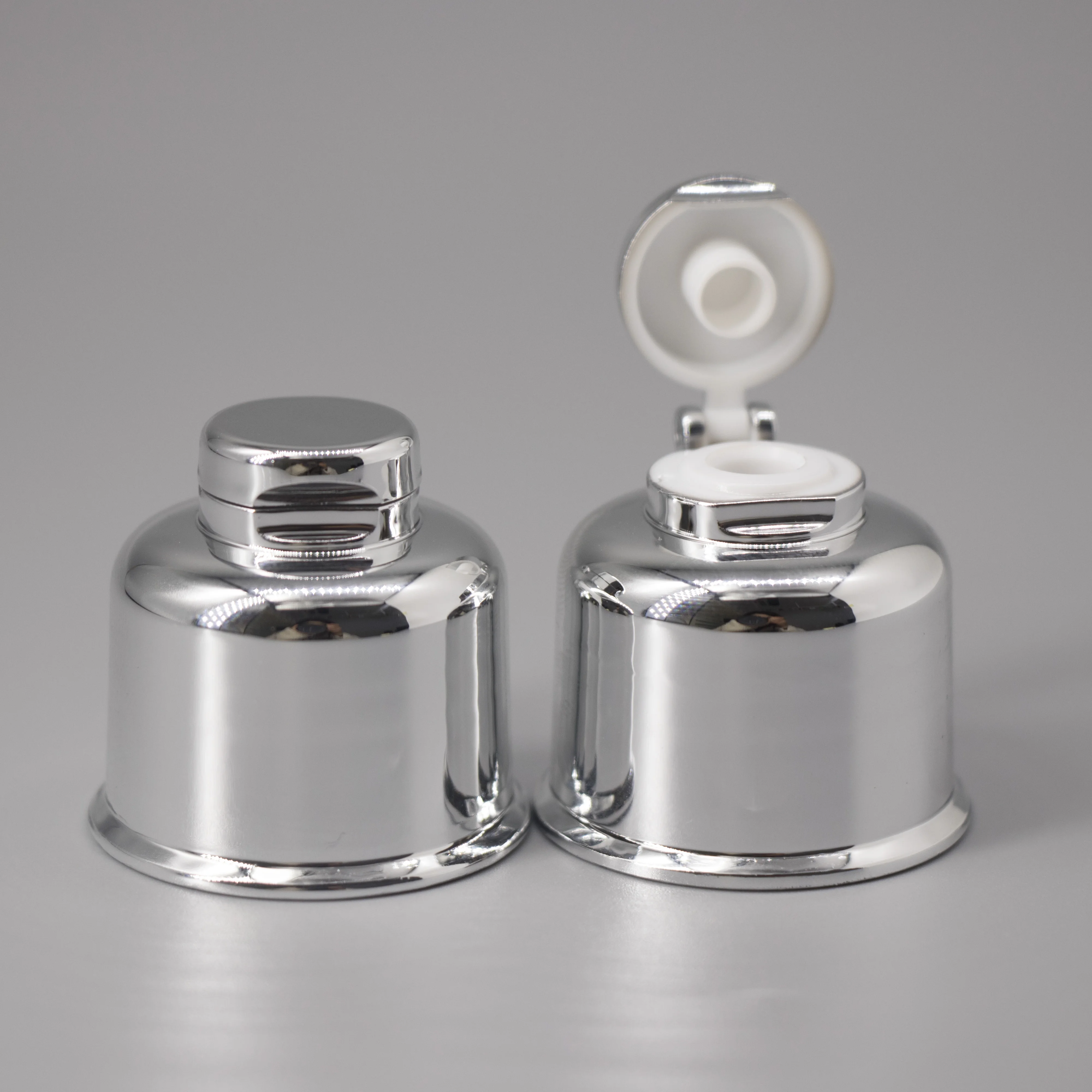 
24/410 colorful UV sliver color plastic flip screw top cap, Top quality custom sliver flip cap 