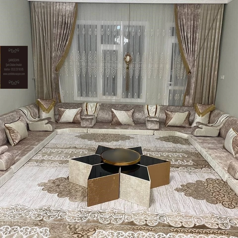 Oriental Floor Seating   Ethnic Sofa  Arabic Majlis Sofa   Ottoman Style Sofa   Arabic Jalsa Set  Luxury Oriental Floor Seating