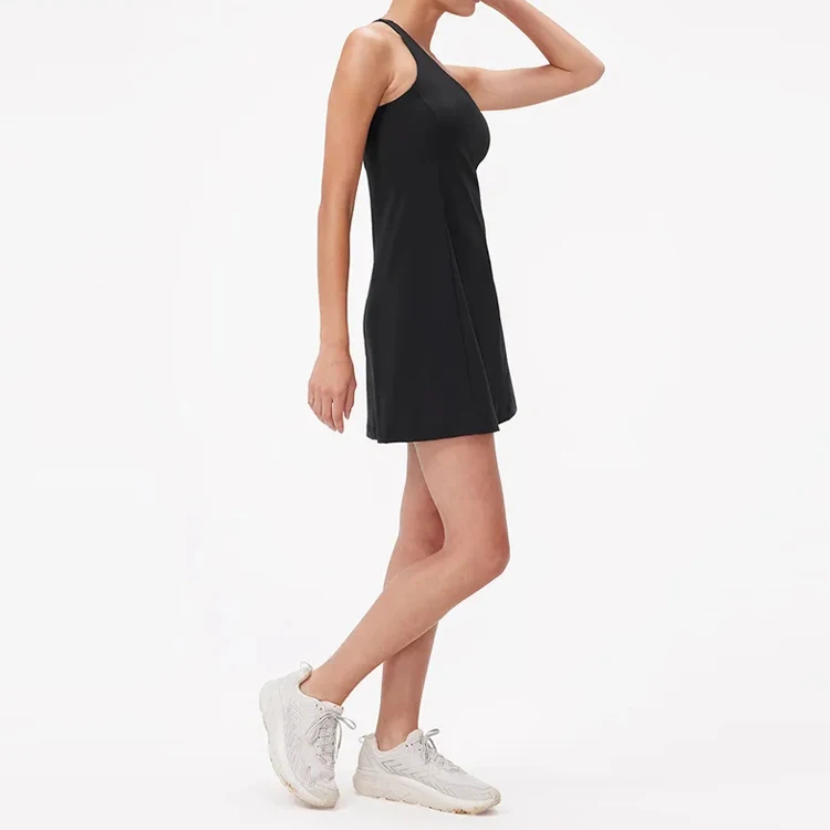 Custom One Shoulder Fashion Ladies Tennis Wear Design Fitness Sexy Polyester Women Tennis Dress