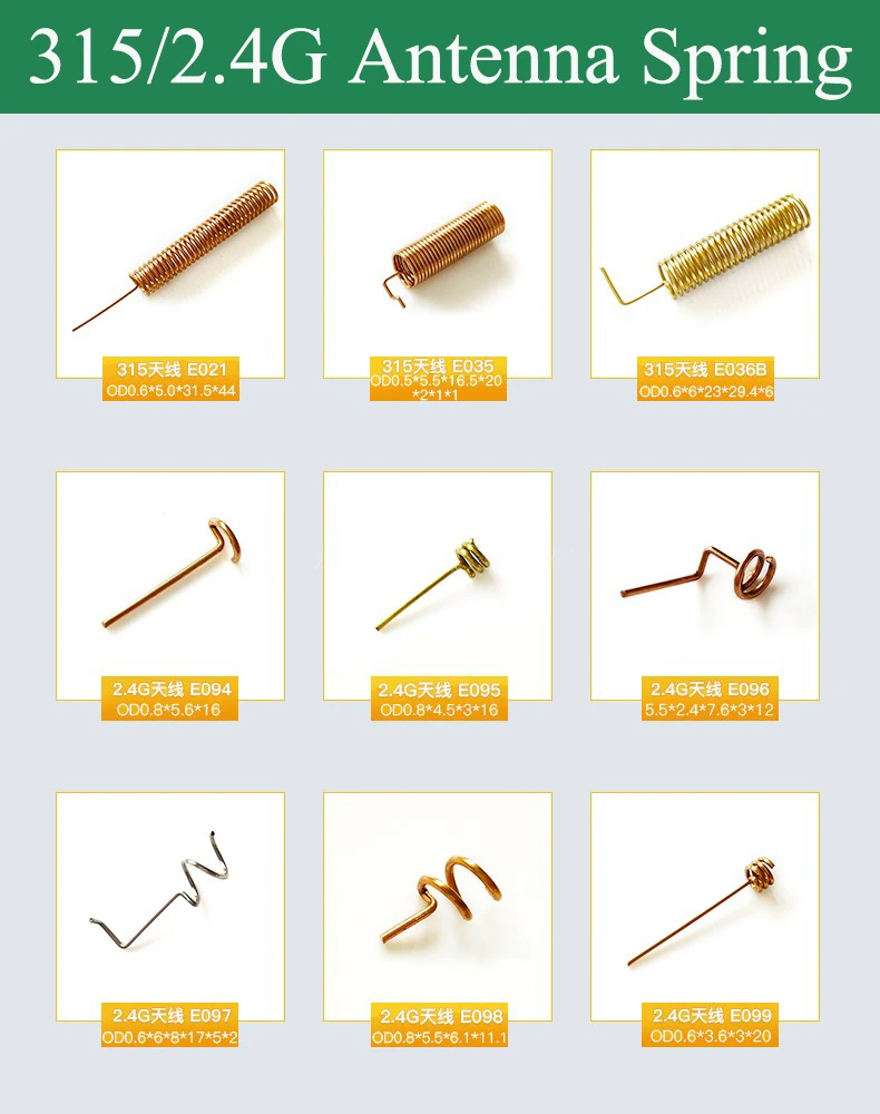 Antenna Spring 433MHZ 868MHz 2.4GHz 5G 315MHz GSM Custom Beryllium Copper Coil Compression Spiral  For Remote Control Toys