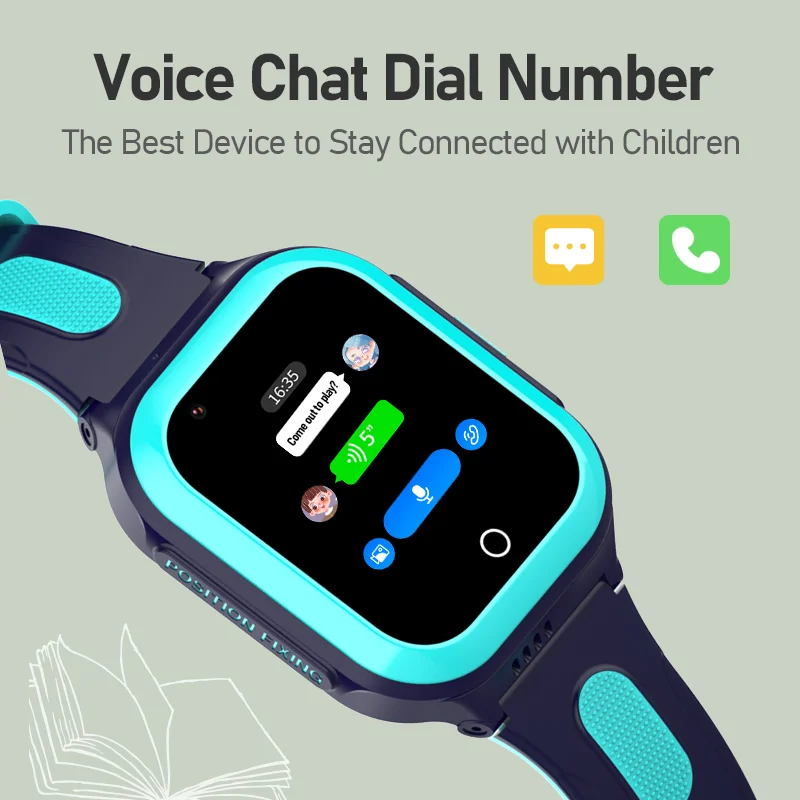Waterproof Children AI Voice Wifi LBS GPS Positioning 4G Sim Card Video Chat Call Kids Smart Watch With HD Camera