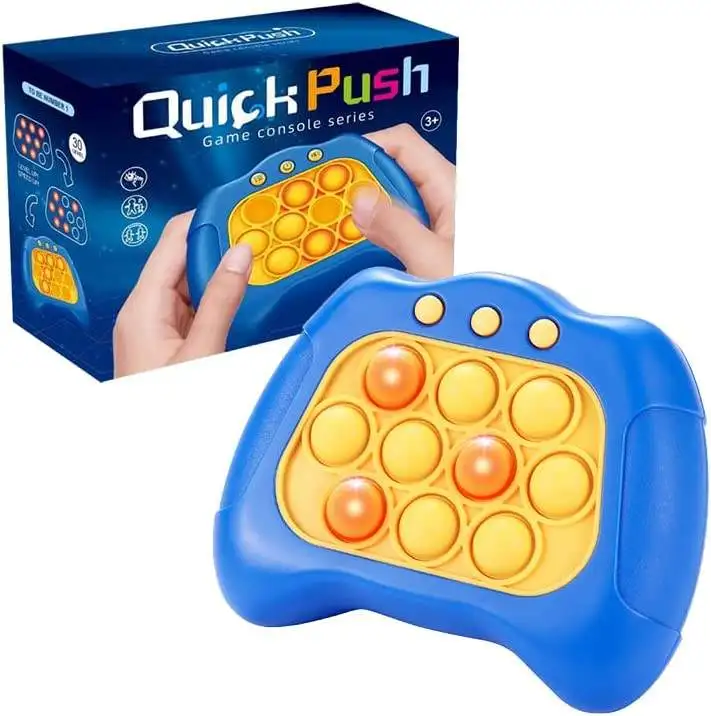 Tiktok hot pop quick push bubble game console light up pop it pro electronic popping game machine sensory fidget toy for kids