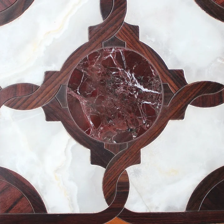 Jade inlaid art parquet wood flooring