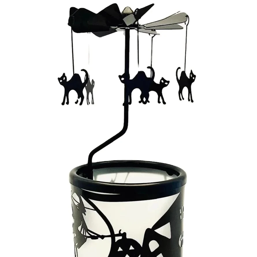 Rotary Candle Holder Metal Spinning Windmill Candlestick Carousel Candle Tea Light Holder for Home Decoration for Mom Women Wife