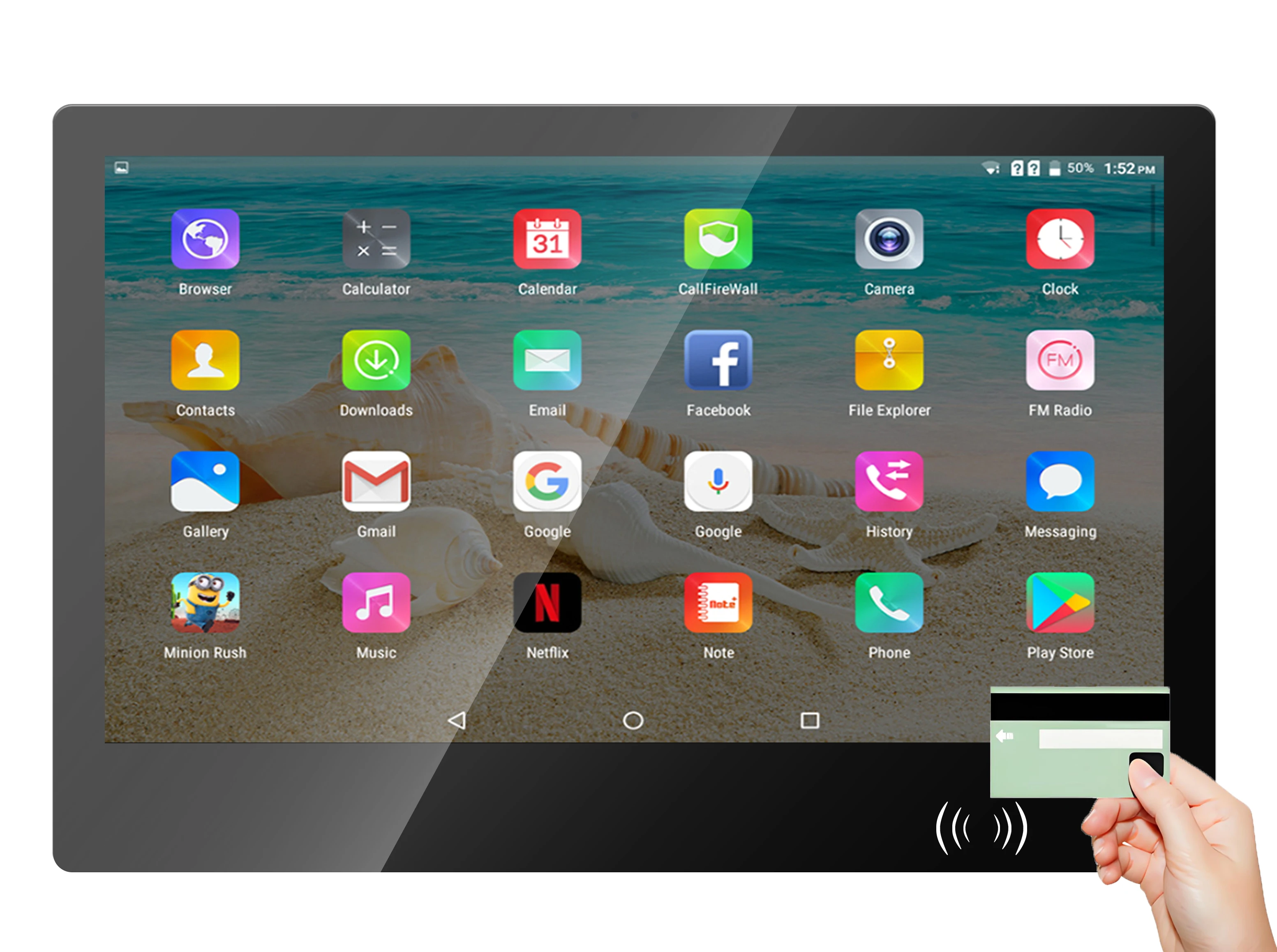 13.3 Inch Capacitive Touch Screen Aluminium Panel with RFID NFC J1900 CPU RJ45 LAN-Touch Panel Computer