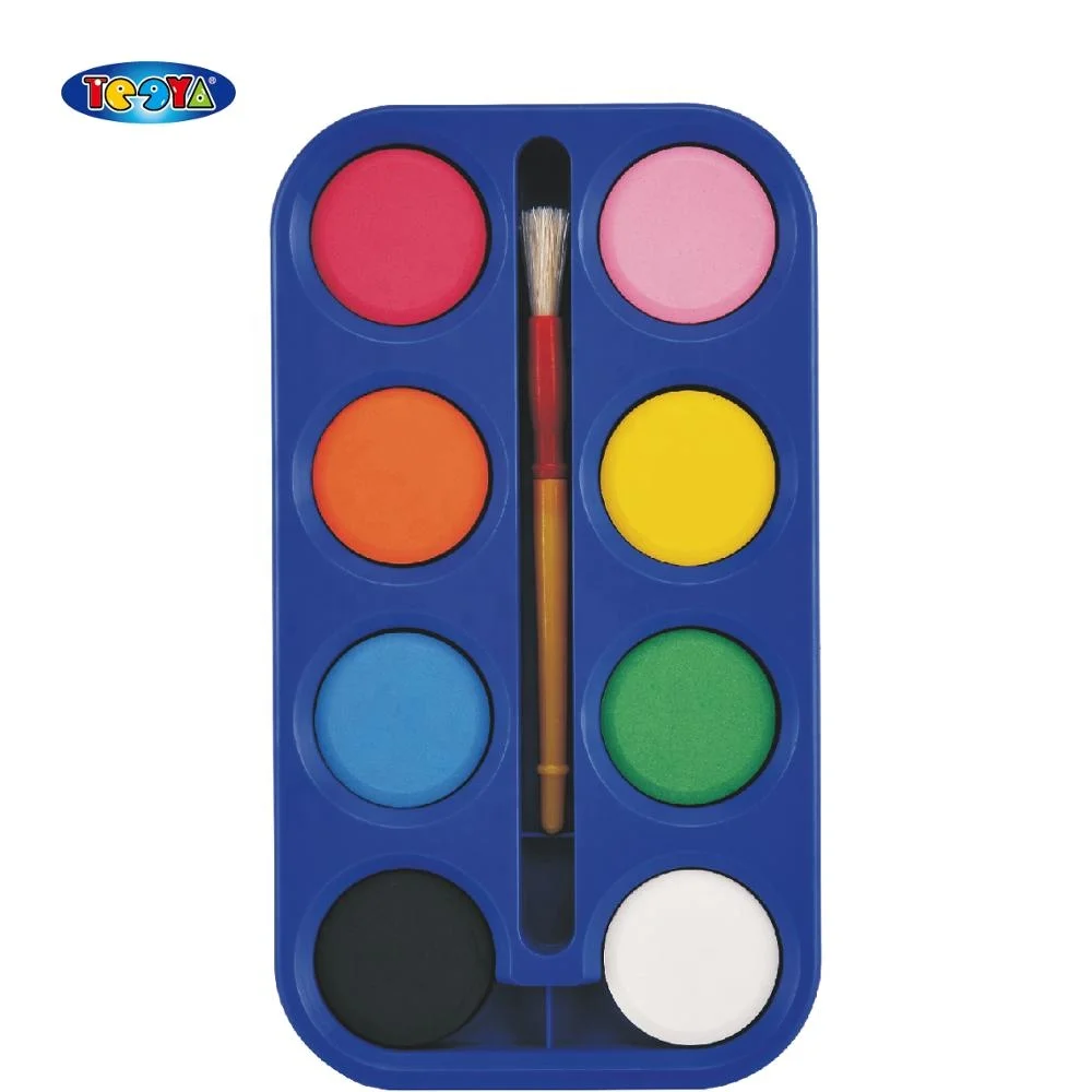 8 COLOR 28MM WASHABLE WATER COLOR CAKE SET SUPPLIED BY OEM FACTORY