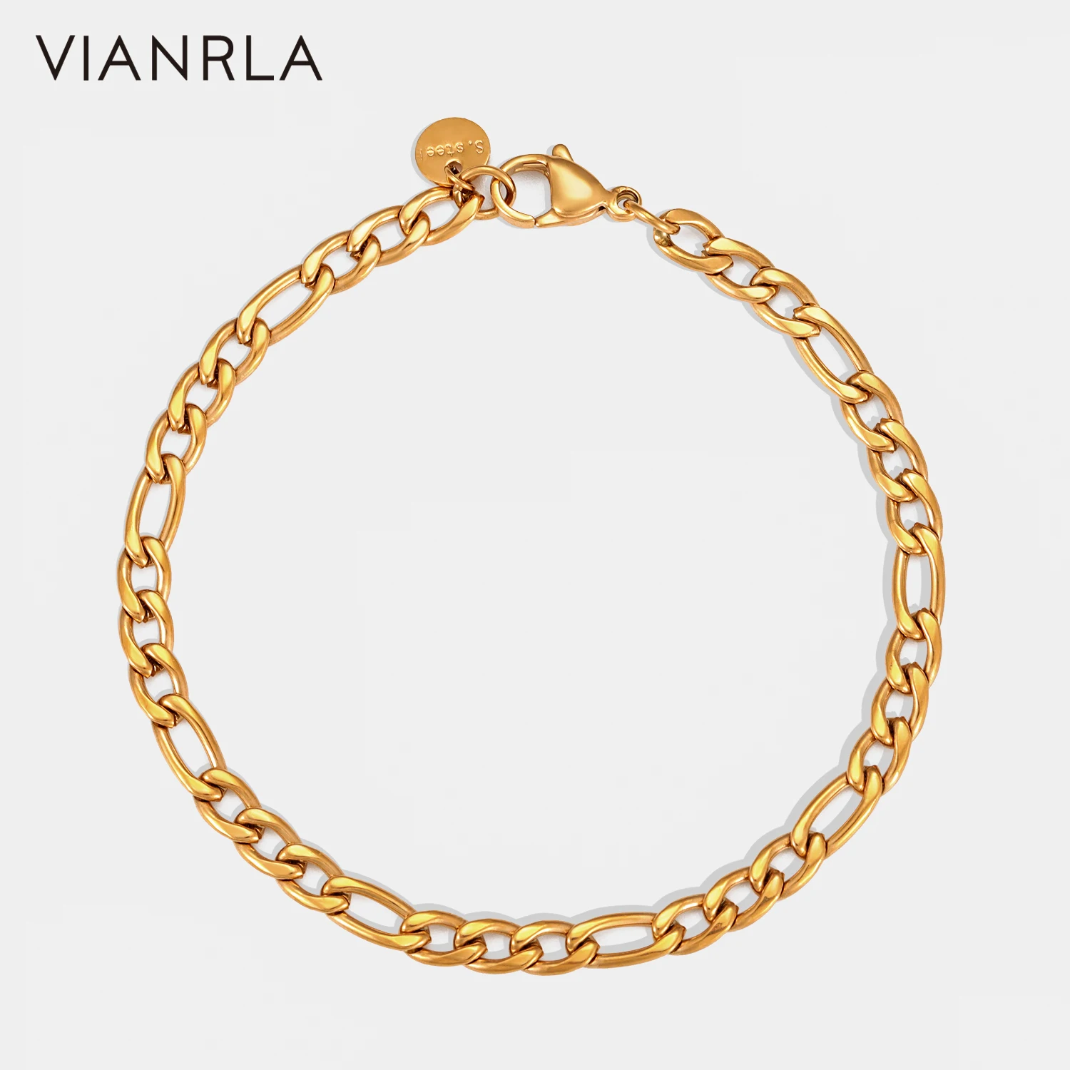 VIANRLA 316L Stainless Steel Bracelet Jewelry 18K Gold PVD plated Humanoid Chain Bracelets