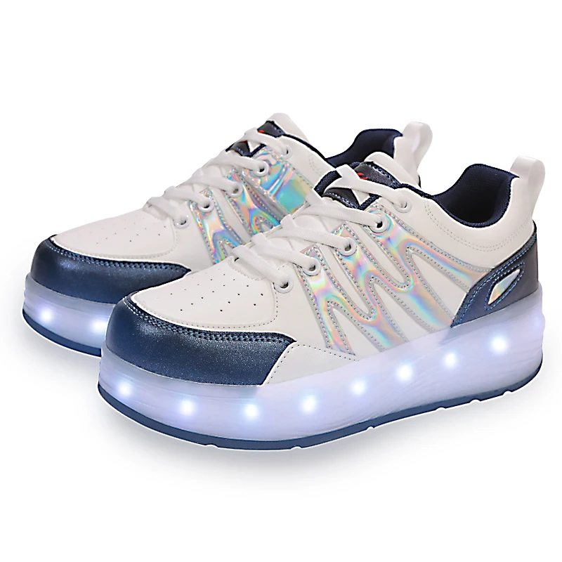 Latest Trending Hot Selling Factory Footwear Colorful Sports Outdoor Breathable Soft Bottom Flashing Rollerskate