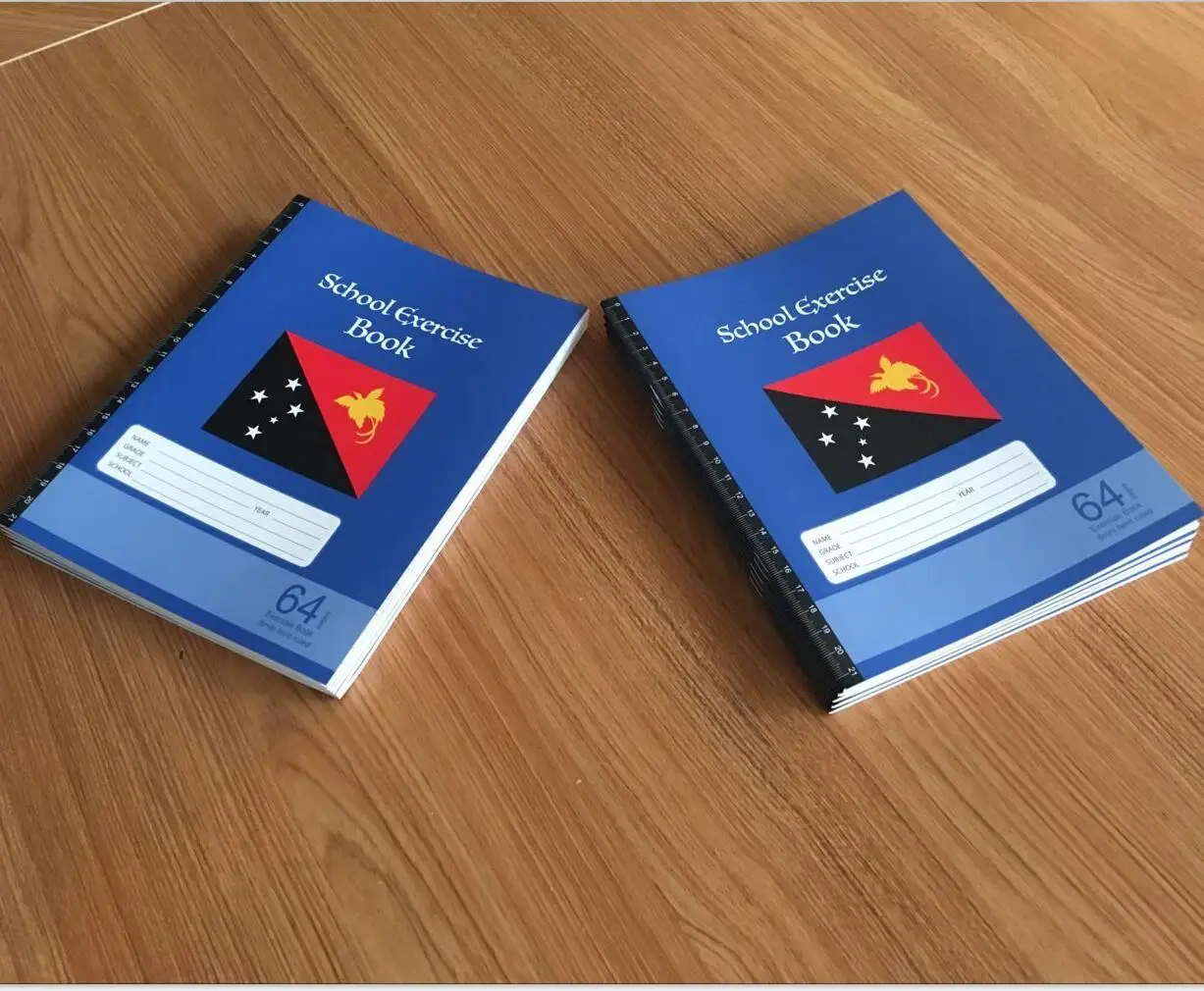 
A5 kraft paper cover exercise book with silver printed logo 