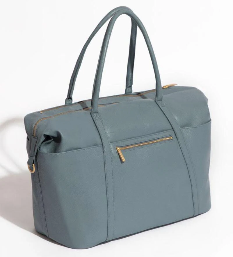 Women Travel Duffel Weekender Carryon Shoulder Tote Bag Canvas PU Leather bag