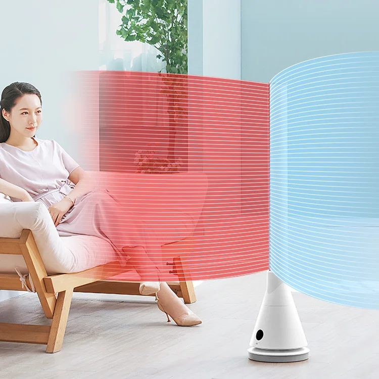 OEM Heating And Cooling Air Purifier Tower Fan Home Use Dc Brushless Motor Bladeless Heater Fan 2000W