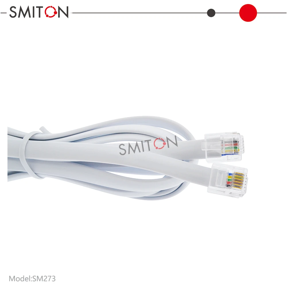 1m 2M Flat Rj12 6P6C Telephone Cable for Landline