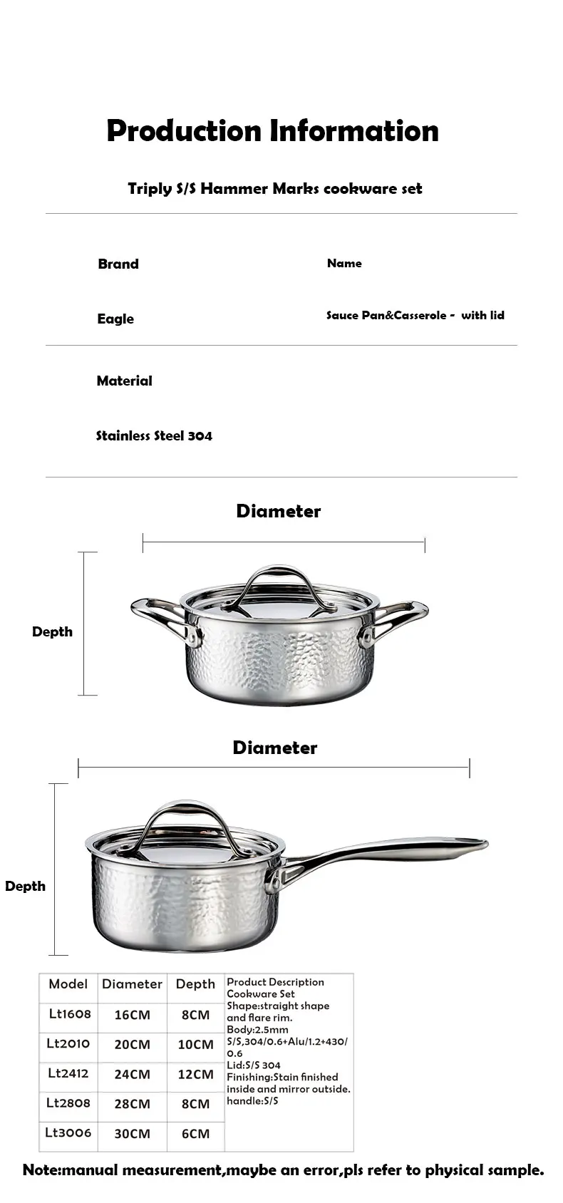 Hot selling Wholesale  Stainless Steel Stock pot   with lid