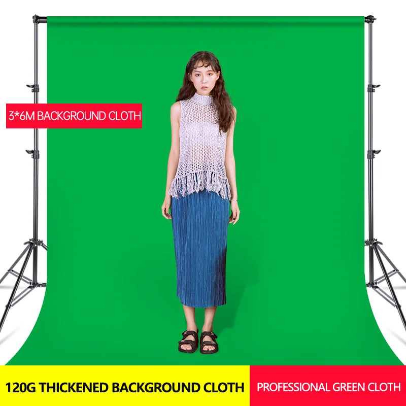 Wholesale new portable green screen non glare opaque solid color cotton hand-painted photographic cotton background cloth