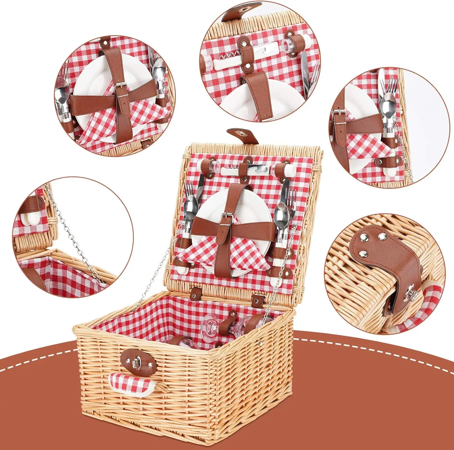 JY набор корзин для пикника из ротанга с изолированным вкладышем и водонепроницаемым одеялом Сумка вина большая плетеная корзина кемпинга