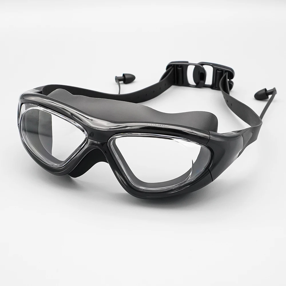 Low Moq Funny Professional Strong Lenses Swimming Goggles High Quality Competition Adult Swim Goggles with Ear Plugs
