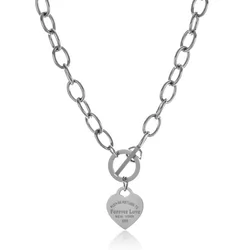 2020 hot-sale forever love letter stainless steel choker necklaces jewelry