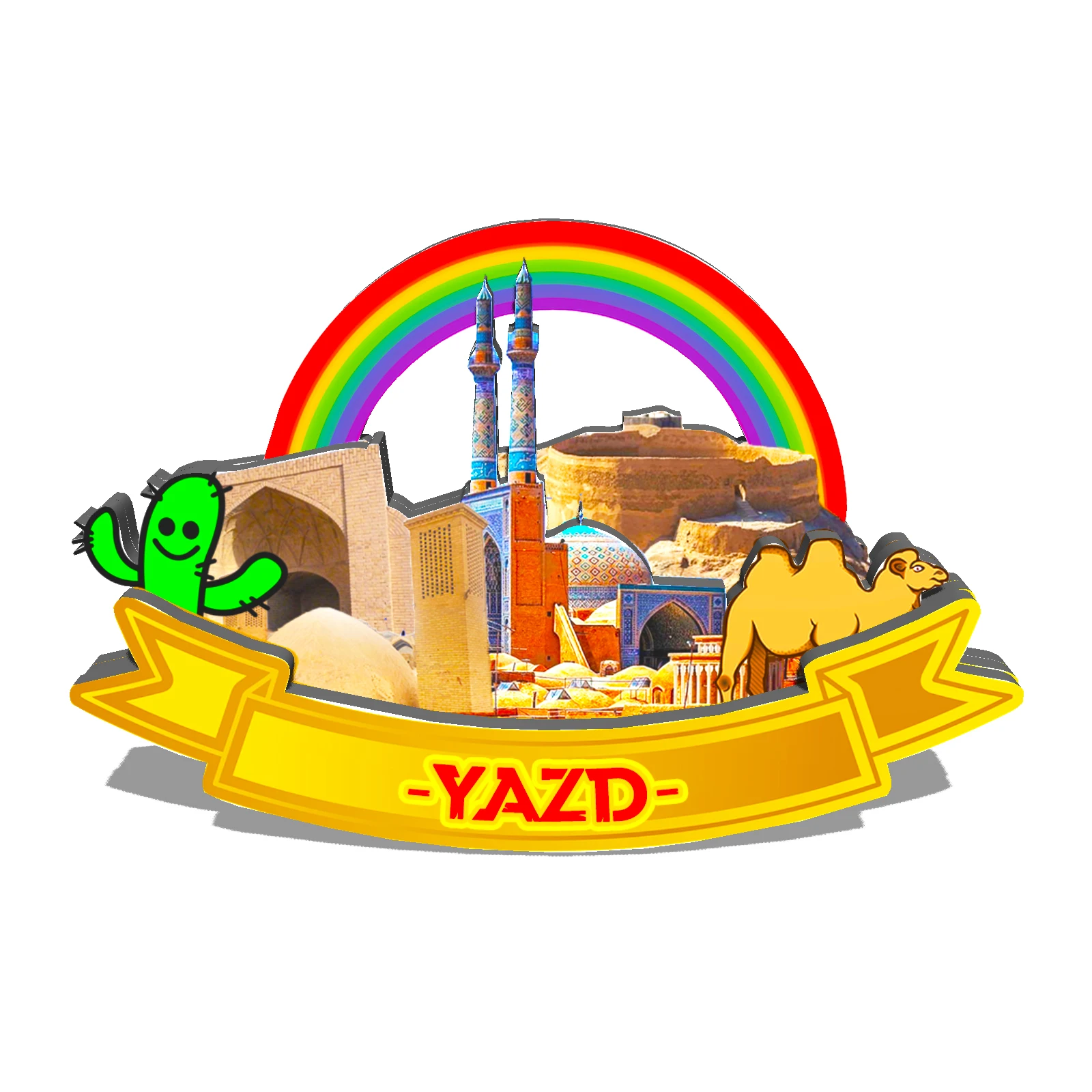 Refrigerator Magnet Yazd Iran United States Fridge Magnet City Travel Souvenirs Gifts 3D Classic Home Crafts