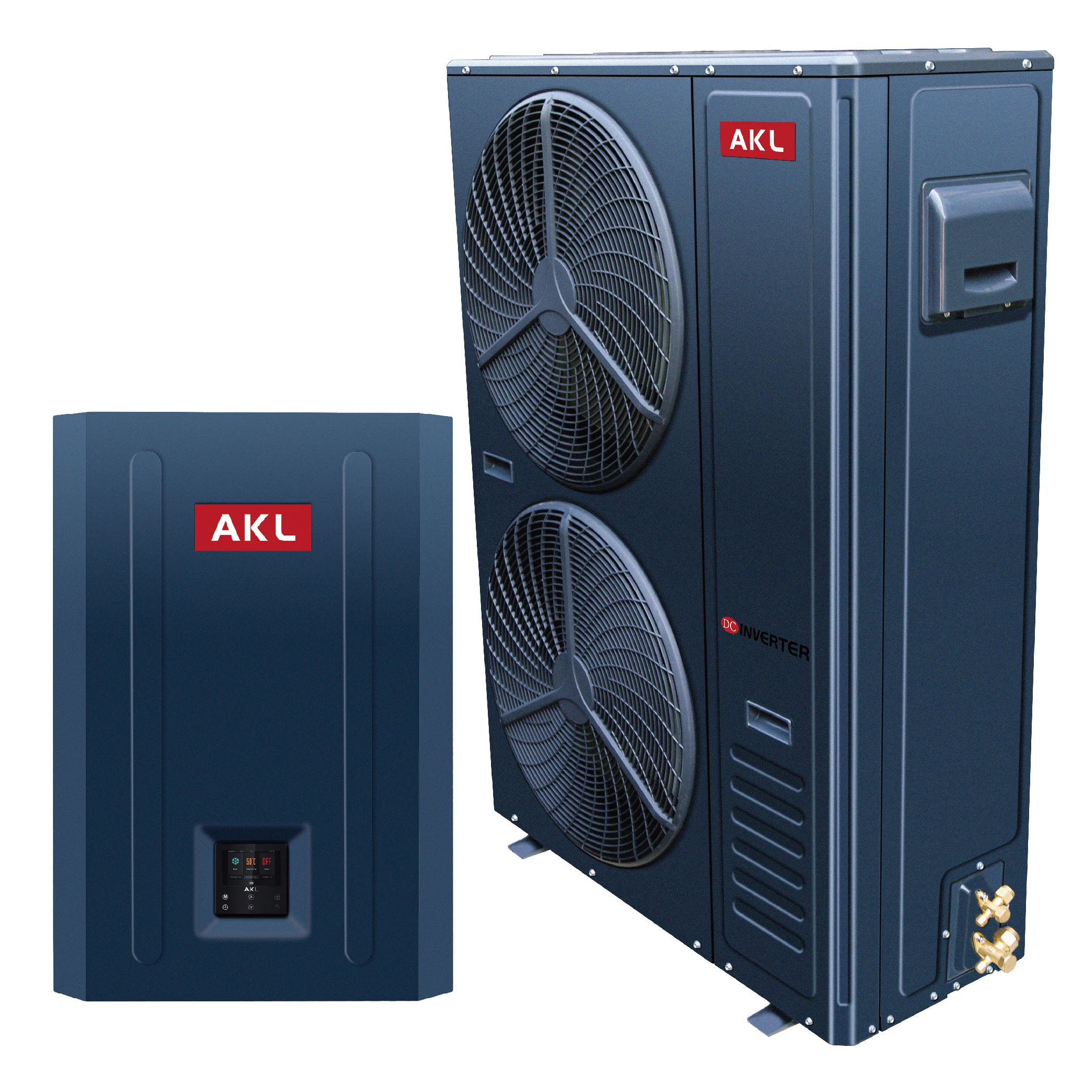 CE certified AKL or OEM brand EVI Full DC Inverter Heating Cooling Hot Water 30kw split type air to water heat pump
