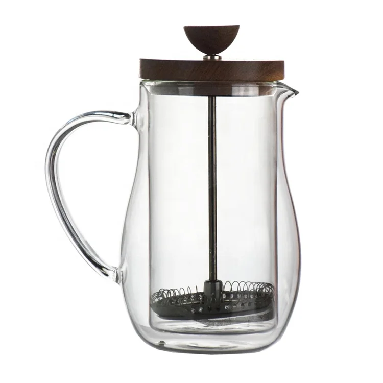 Wholesale (20 oz) Double-Walled Borosilicate Glass Coffee and Tea French Press with Lid
