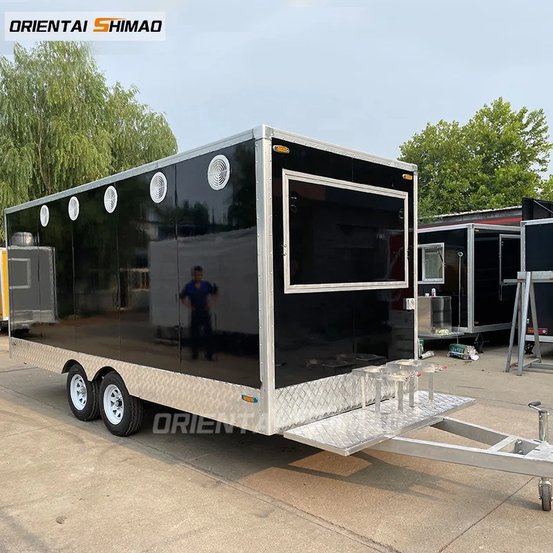 Hot sale fast concession mobile food trailer taco Europe standard cart with service window cabinet in USA chinese food truck