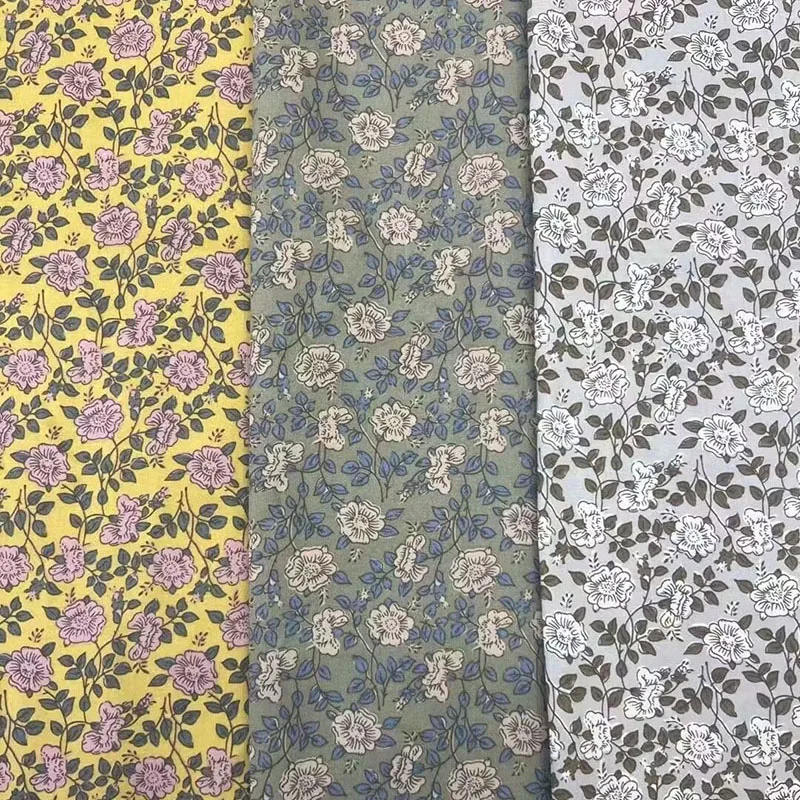 New Summer Hot Selling Flowers Free Korean Design Digital Printed Fabric 100% Pure Cotton Soft fabric