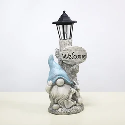 Redeco Wholesale Beach Gnome Statue Magnesia Crafts LED Solar Lamp Summer Gnomes Magnesium oxide Crafts For Gifts Garden Decor