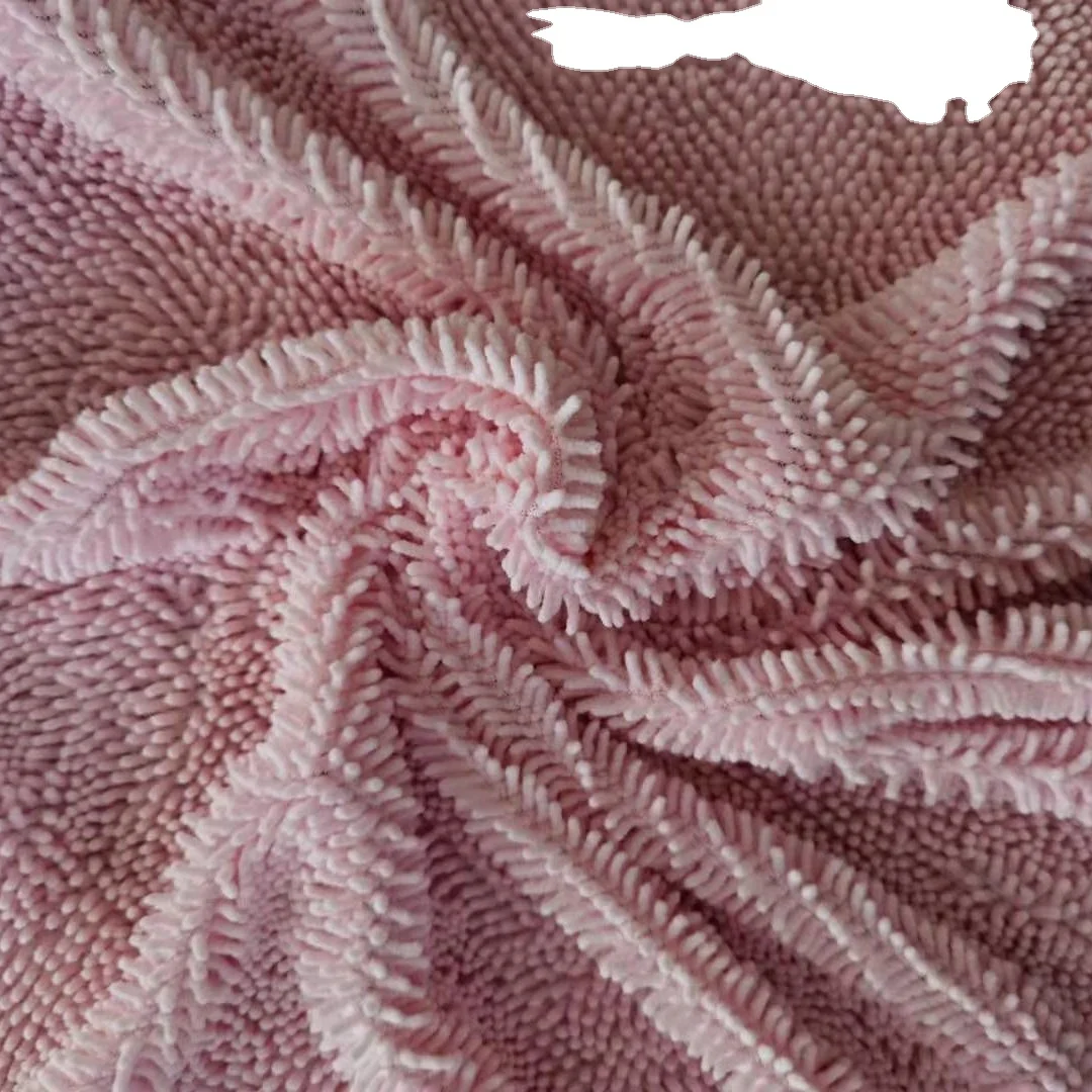 Microfiber 100% Polyester Small Chenille Fabric In Rolls ,Cleaning Fabric For Mop, Mat And Lazy Slippers