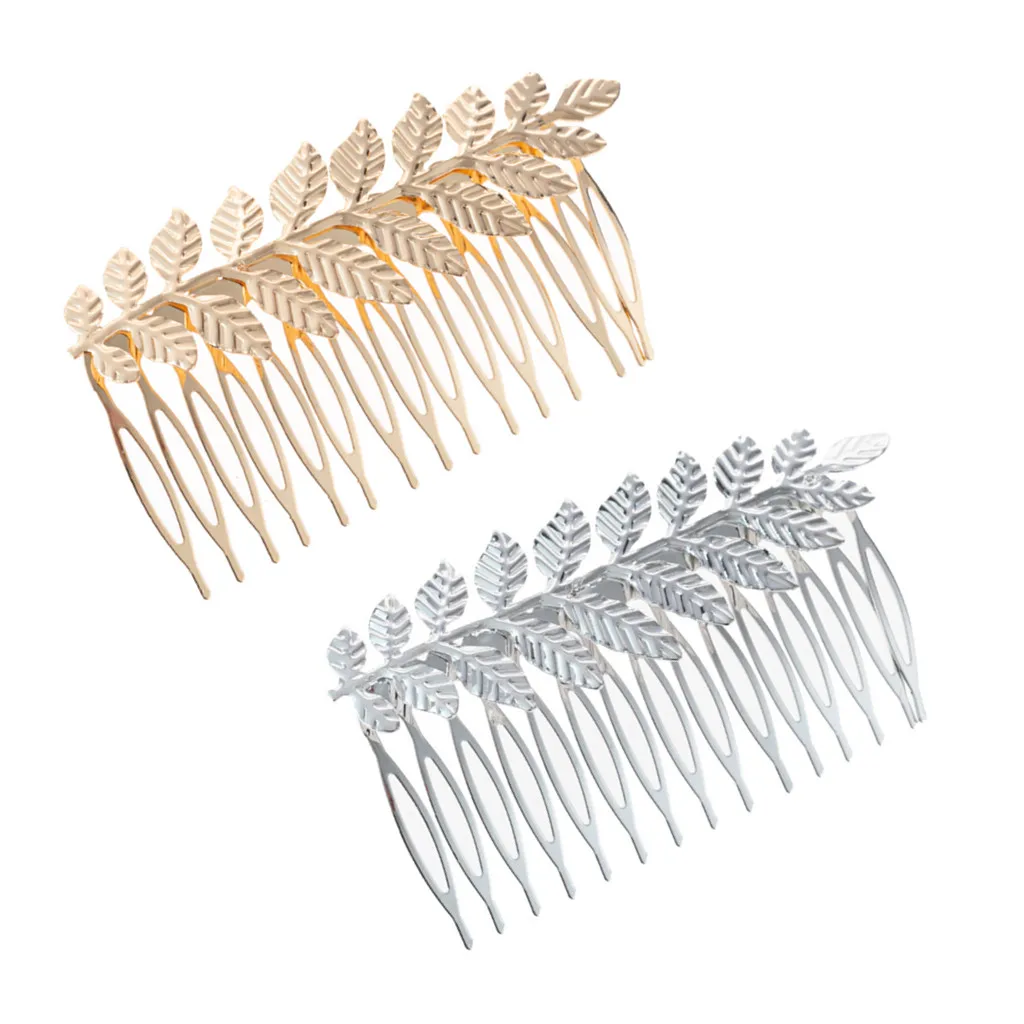 Wholesale gold alloy  hair comb with stone charming hair decoration metal hair comb with pearls