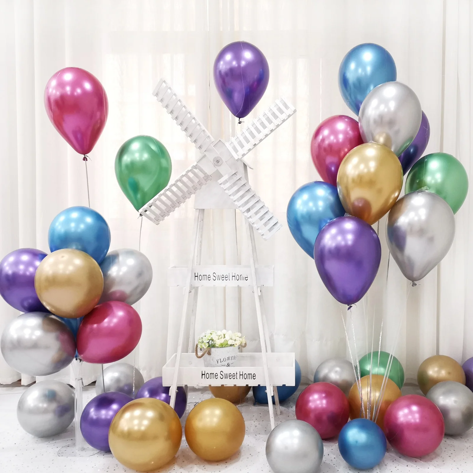 Party wedding high quality Metal balloon colorful peal metallic latex balloons decoration Chrome balloons