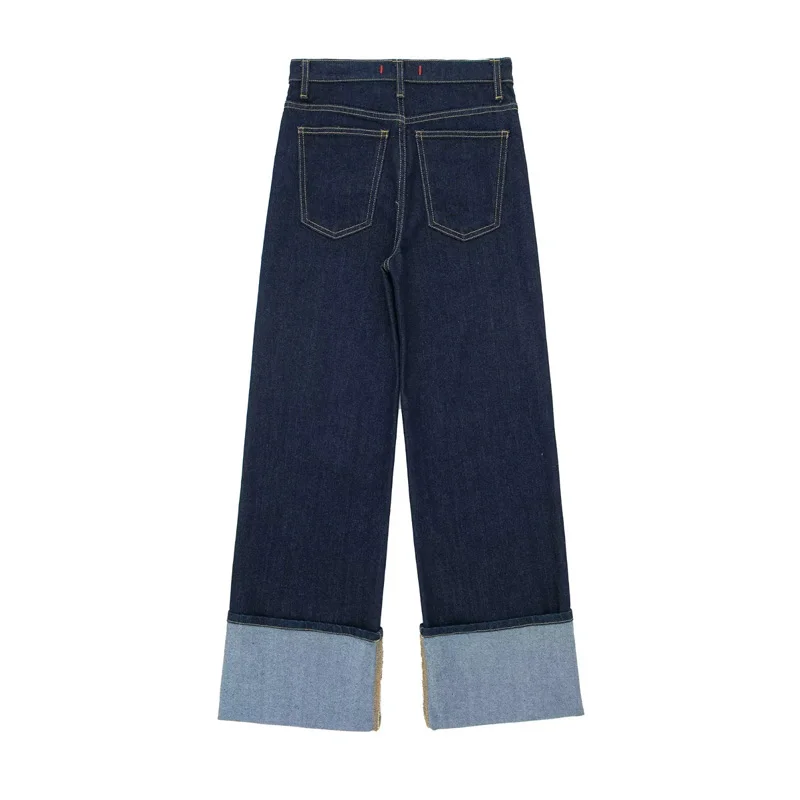 K025  New 2024 Spring Autumn Chic Side  Casual Pants Women Denim Trousers Clothing 4