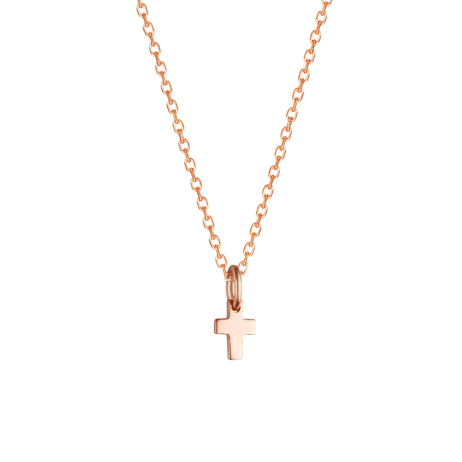 Mini Cross Charm Necklace Fashion Simple Stainless Steel 18k Gold Cross Pendant For Women
