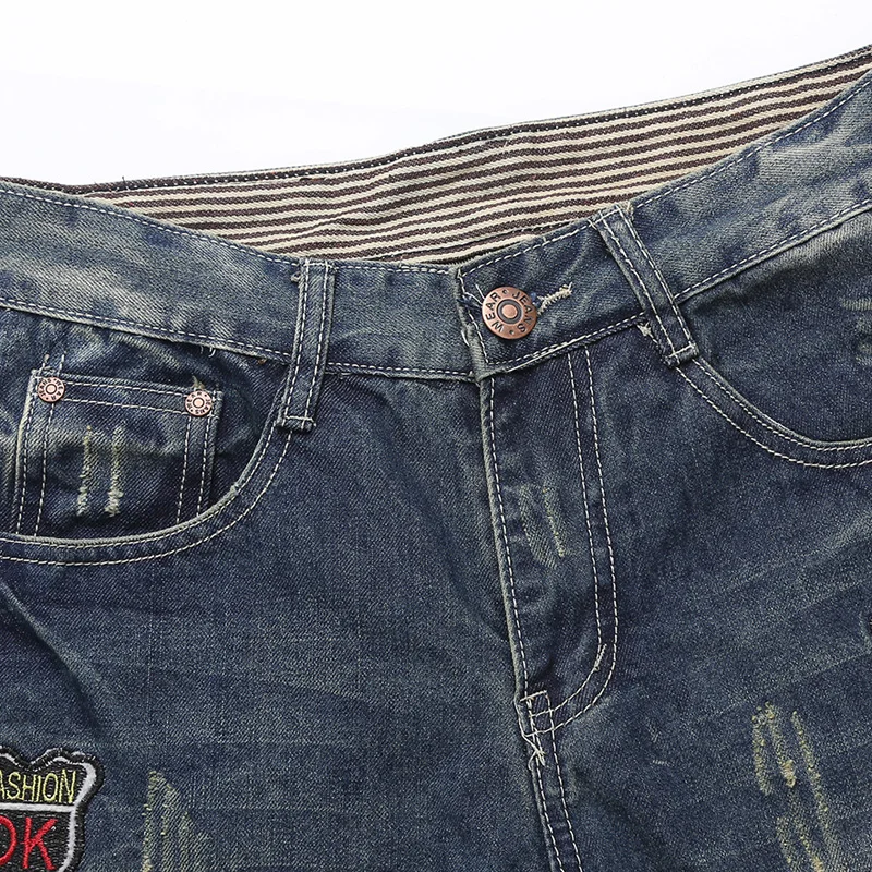 New Fashion Hot Sale Cut Up Hip Hop Elastic Slim Fit Ripped Skinny Denim Pant Jeans For Men