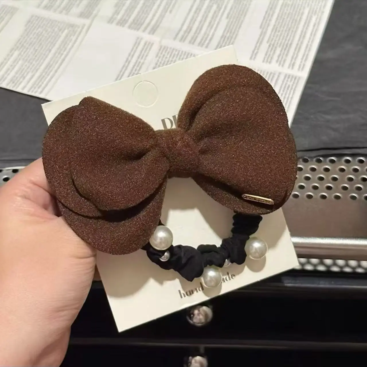 Korea Style New Design bowknot Love elastic hair ring girls women rubber band hair ring