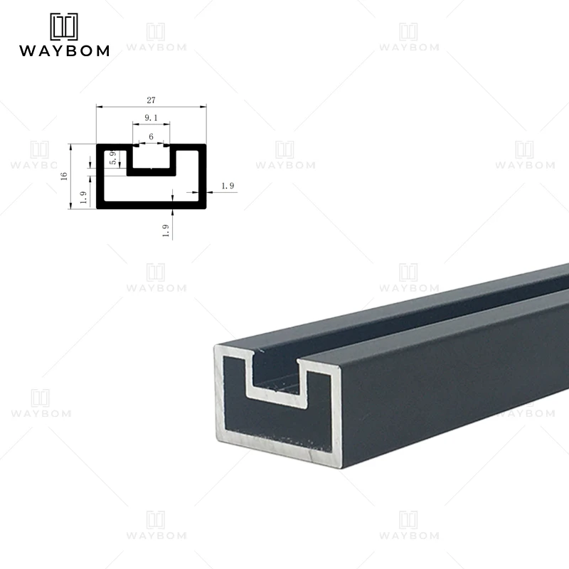 Waybom luxury aluminum four glass door frame metal wardrobe sliding 2 door style B door profiles home minimalist design