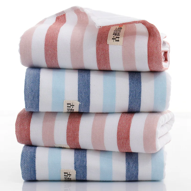 Japanese pure cotton yarn cloth towel antique fabric couple stripe garden wind face soft absorbent household face towel