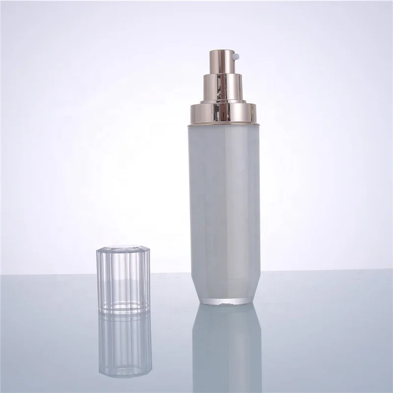 Modern White Cylinder Plastic PS Bottles Acrylic Jars for Cosmetic Packaging