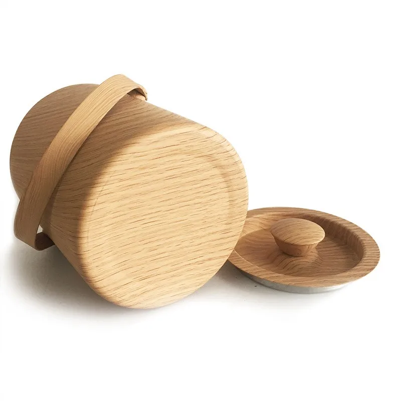 Custom Bar Home 1L Small Metal Wine Chiller Beer Cooler Double Wall Stainless Steel Mini Ice Bucket with Lid and Handle