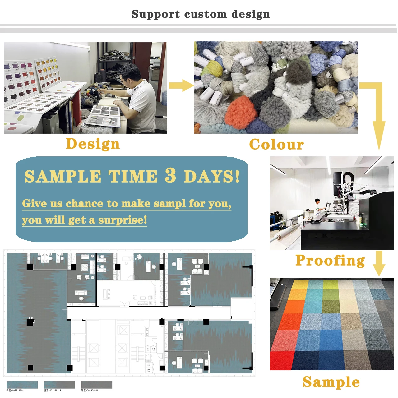 New Design Modular Comfortable 100% Polypropylene PVC backing Office Floor 50x50 Square Carpet Commercial Carpet Tile