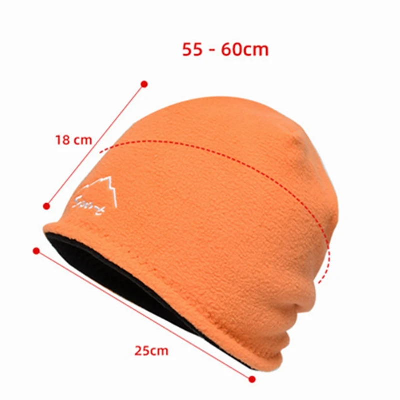 FF1855 Custom Polar Fleece Thermal Beanies Ski Cycling Running Beanie Hats Reversible Winter Under Helmet Liner Skull Cap