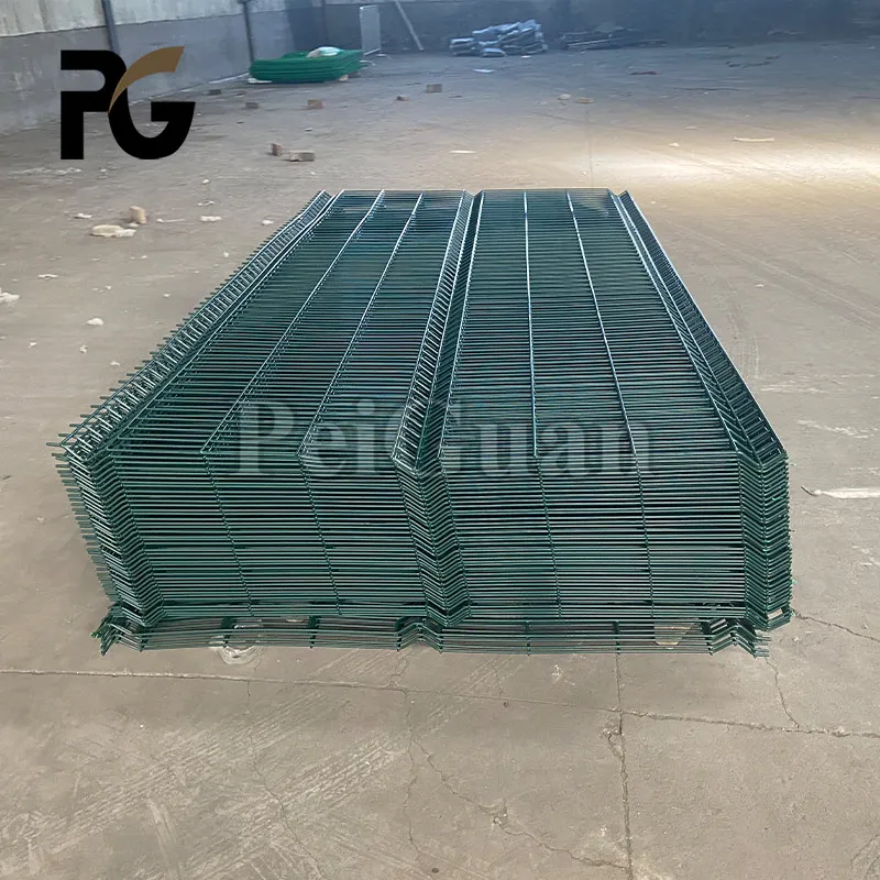 Easily Assembled 3D Welded Mesh Fence Panel Galvanized and Pvc Coating Green Triangle 3d